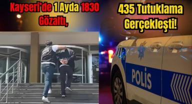 Kayseri’de 1 Ayda 1830 Gözaltı, 435 Tutuklama Gerçekleşti!