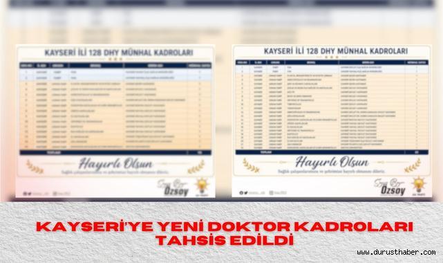 Kayseri’ye 128. DHY Kadrosu Tahsis Edildi