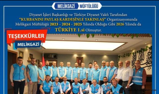 Melikgazi Müftülüğü 4. Kez Türkiye Birincisi Oldu
