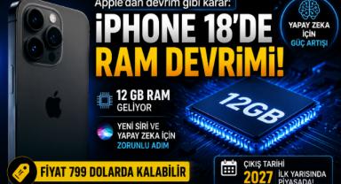 Apple’dan iPhone 18 İçin Devrim Gibi Karar: RAM Kapasitesi Artıyor