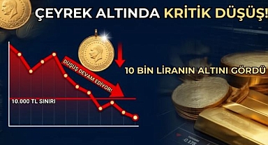 Çeyrek Altında Kritik Düşüş! 10 Bin Liranın Altını Gördü