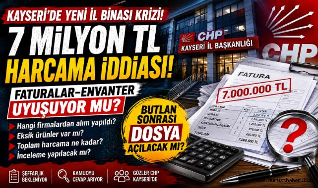 CHP Kayseri’de 7 Milyon TL’lik Harcama İddiası