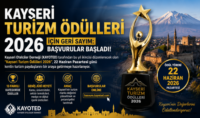 Kayseri Turizm Ödülleri 2026 İçin Geri Sayım: Başvurular Başladı!