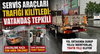 Servis Araçları Trafiği Kilitledi: Vatandaş Tepkili