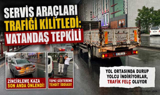 Servis Araçları Trafiği Kilitledi: Vatandaş Tepkili