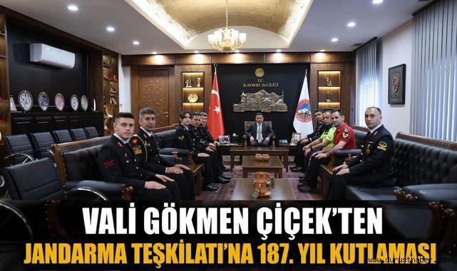 Vali Gökmen Çiçek'ten Jandarma Teşkilatı'na 187. Yıl Kutlaması