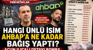 Ahbap soruşturmasında bağış listesi ortaya çıktı! Acun Ilıcalı detayı dikkat çekti