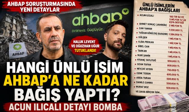 Ahbap soruşturmasında bağış listesi ortaya çıktı! Acun Ilıcalı detayı dikkat çekti