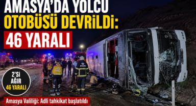 Amasya'da Yolcu Otobüsü Devrildi: 46 Yaralı