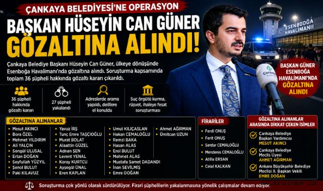 Çankaya Belediyesi'ne Operasyon! Başkan Güner Gözaltında