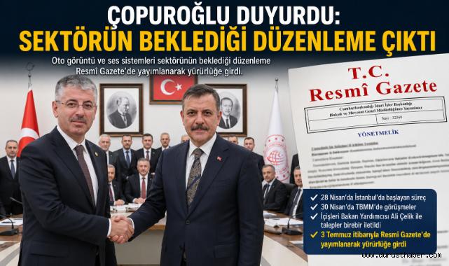 Çopuroğlu Duyurdu: Sektörün Beklediği Düzenleme Çıktı