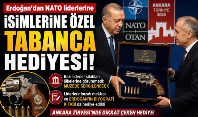 Cumhurbaşkanı Recep Tayyip Erdoğan'dan NATO Liderlerine İsimlerine Özel Tabanca Hediyesi