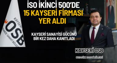 İSO İkinci 500’de 15 Kayseri firması yer aldı