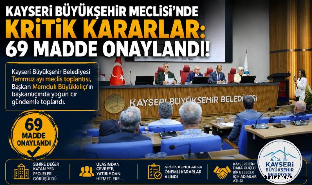 KAYSERİ BÜYÜKŞEHİR MECLİSİ’NDE KRİTİK KARARLAR: 69 MADDE ONAYLANDI!