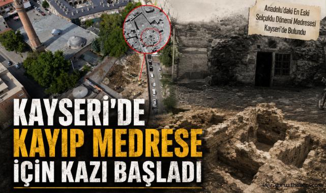 Kayseri’de Kayıp Medrese İçin Kazı Başladı