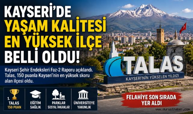 Kayseri'de Yaşam Kalitesi En Yüksek İlçe Açıklandı