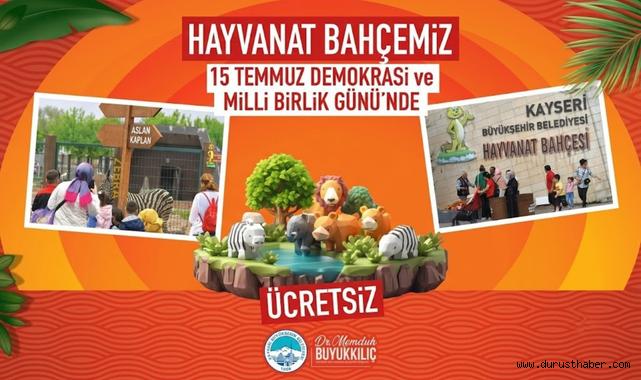Kayseri Hayvanat Bahçesi 15 Temmuz'da Ücretsiz Olacak