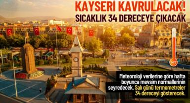 Kayseri kavrulacak! Sıcaklık 34 dereceye çıkacak