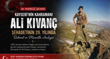 Kayseri’nin Kahramanı Ali Kıvanç Şehadetinin 29. Yılında Anılıyor