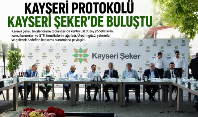 Kayseri Protokolü, Şeker'in Gelecek Vizyonunu Dinledi
