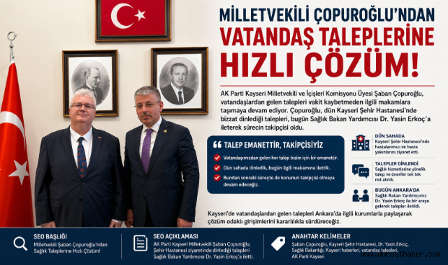 Milletvekili Çopuroğlu’ndan Vatandaş Taleplerine Hızlı Çözüm: Şehir Hastanesi Ziyaretinden Bakan Yardımcılığına