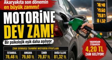 Motorine Dev Zam Geliyor! Litre Fiyatı 80 TL Sınırına Dayandı