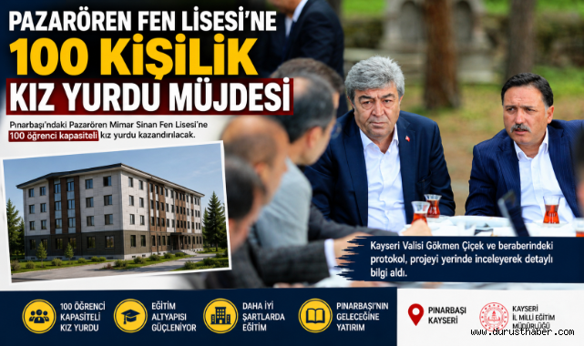 Pazarören Fen Lisesi'ne 100 Kişilik Kız Yurdu Müjdesi